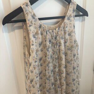 100% Silk Bellambra Italian Flowy Blouse Layered Flyaway Pastel Floral Tank Top